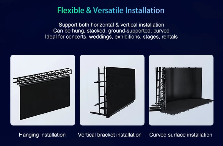 Durable Outdoor P2.976 LED Display 4K Full Color 500x500 Rental LED Screen for Advertising Billboard