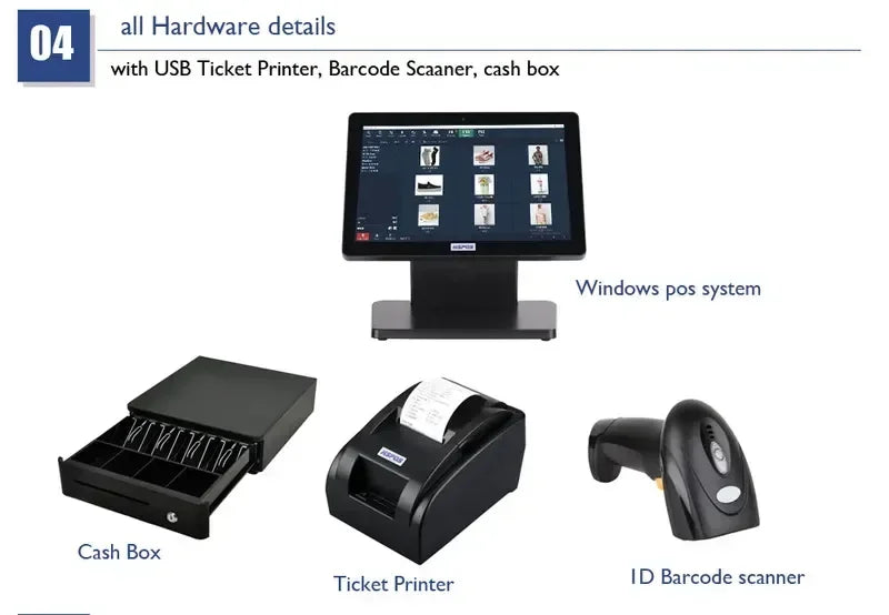 For Hsprinter Pos software cash register for small businesses supports multiple languages and offline operations