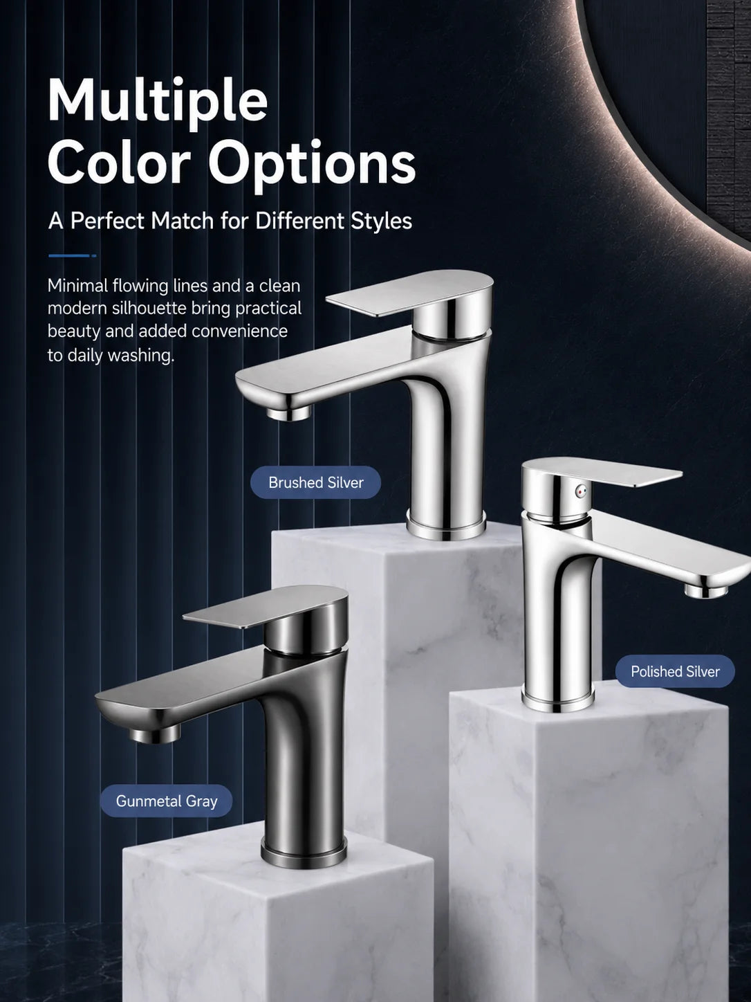 304 Stainless Steel Bathroom Sink Faucet Hot Cold Mixer Tap Single Handle Washbasin Water Faucet for Bathroom Vanity