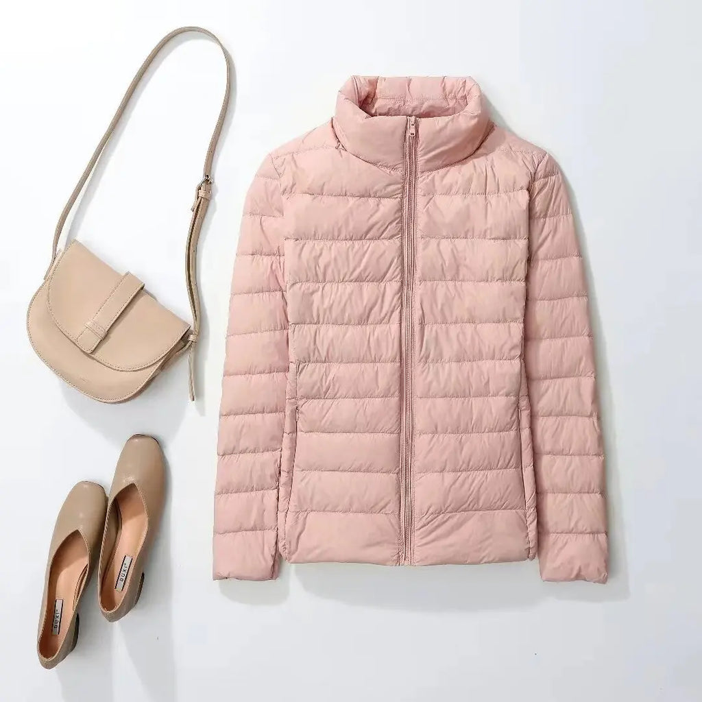 Schinteon Ultralight White Duck Down Jacket Spring Autumn Warm Slim Zipper Women Fashion Light Down Coat 13 Colors S-7XL