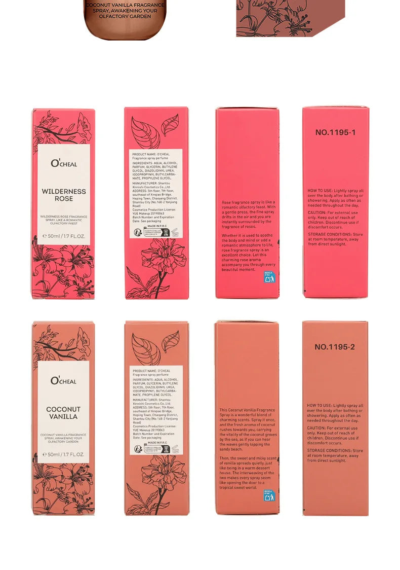 1Pcs Coconut Rose Fragrance Spray Hair & Body perfume Mist Fresh Long Lasting Fragrance Perfume Travel Size Freshener Spray
