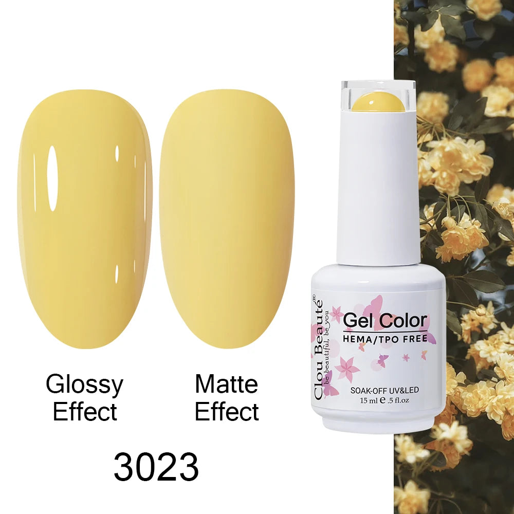 Clou Beaute HEMA TPO FREE Caramel Brown Wine Red Coffee Gel Nail Polish High Pigment Autumn Nail Art Full Coverage UV Varnish