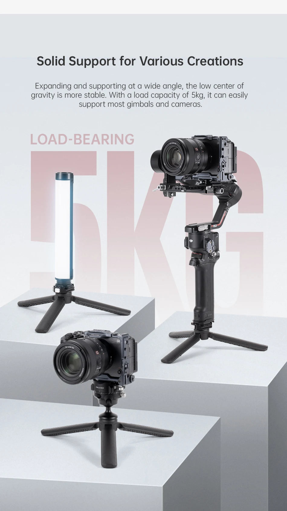 Ulanzi FALCAM TreeRoot Quick Release Desktop Tripod Portable Mini Tripod Handle for DJI Ronin Stabilizer F38 Quick Release Mount