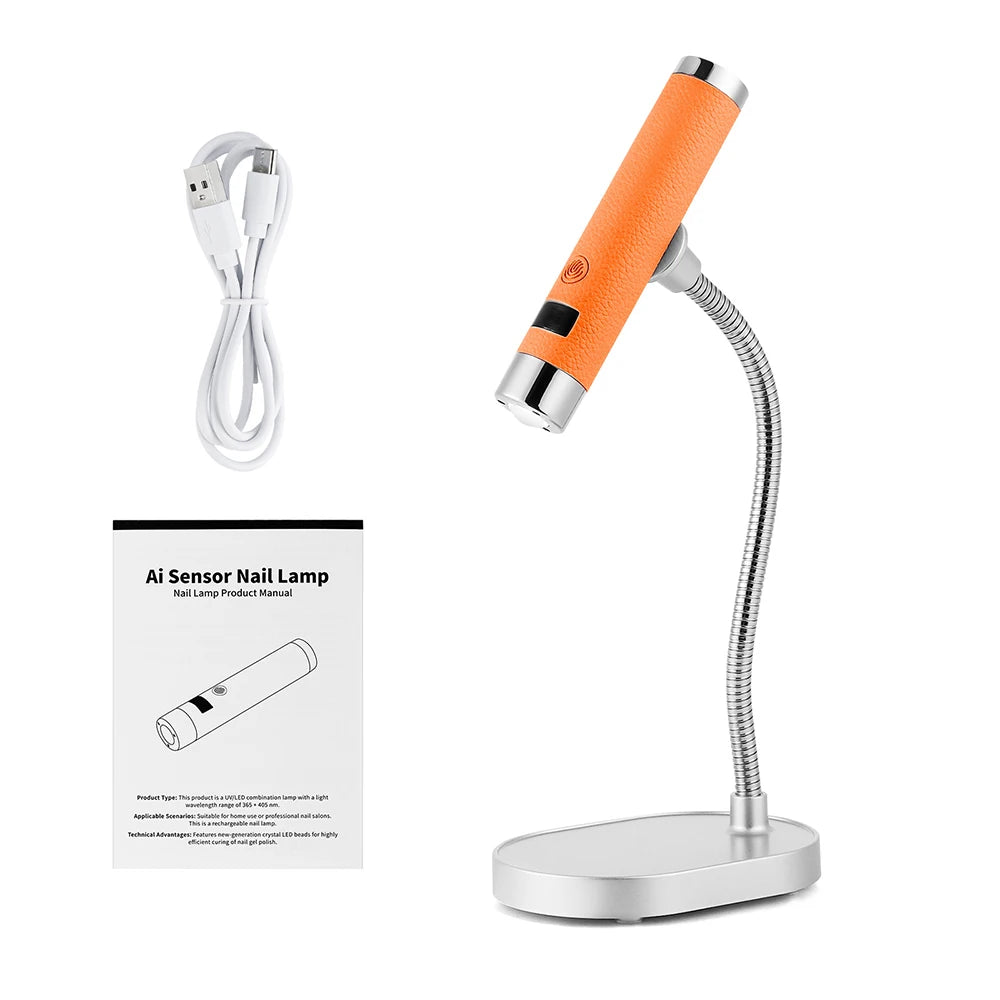 Portable Nail Dryer Light Nail Lamp Rechargeable Gel Nails Lamp With Flexible Hose LED Therapy Light Nail Art Tools