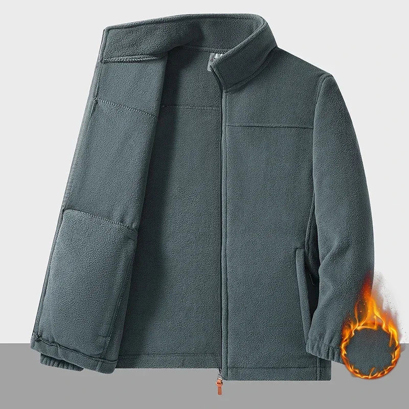 Winter Fleece Jacket Men Warm Full Zipper Jackets Couple Fleece Hiking Coat Outdoor Tactical Windproof Mens Jacket Plus Size 9XL