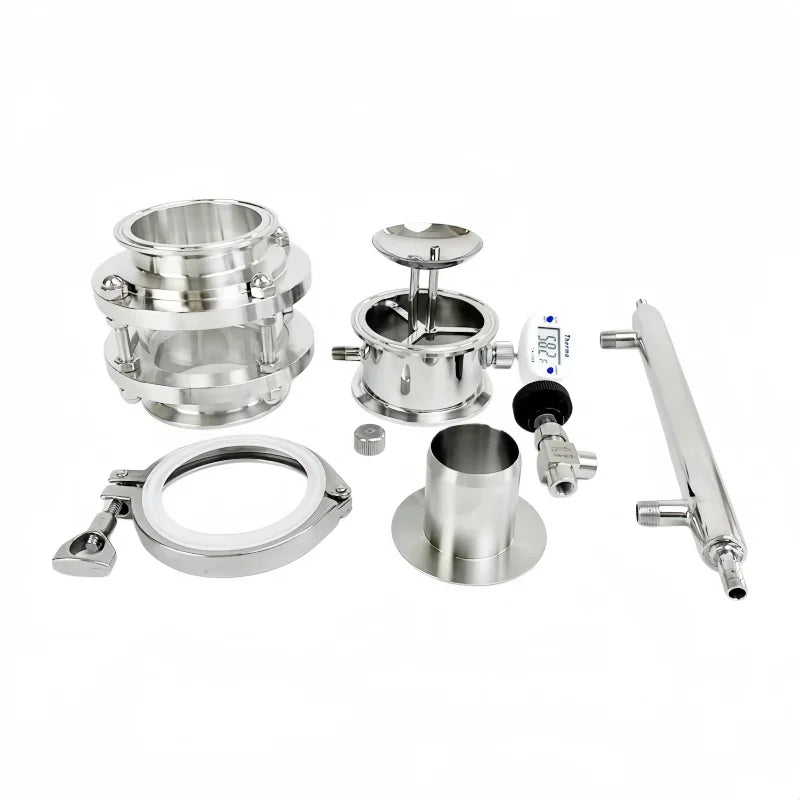 3" (76mm)OD91mm Sight Glass Rectification Module Set With Condenser And Thermowell Nipple  For Distillation,SS304