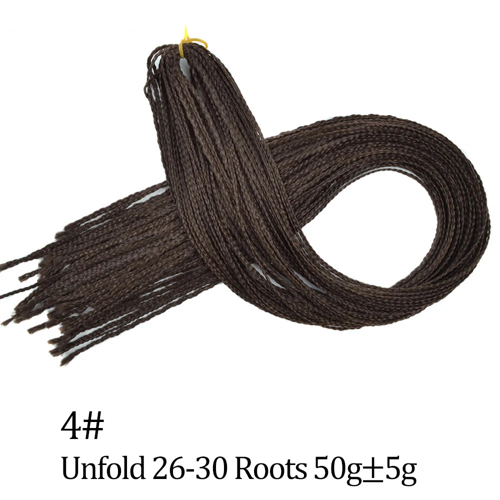 28 Inch Crochet Box Braids Colored Synthetic Braid Synthetic Zizi Braiding Brown Blue Red Crochet Hair For Women Hair Extensions