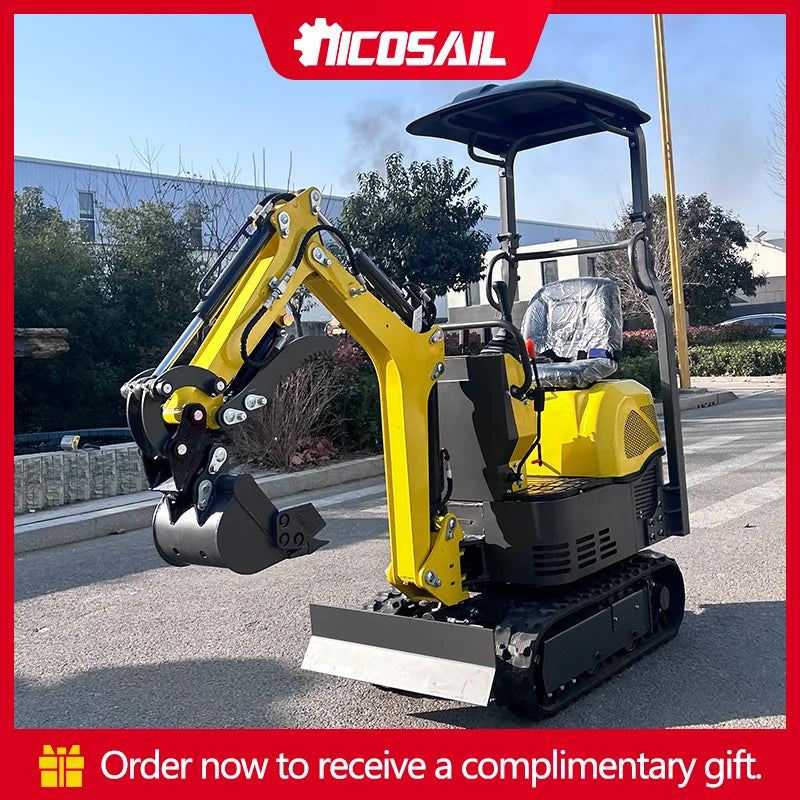 OKW08 Small Garden Excavator 1300mm Digging Depth for Family Fence Foundation Work