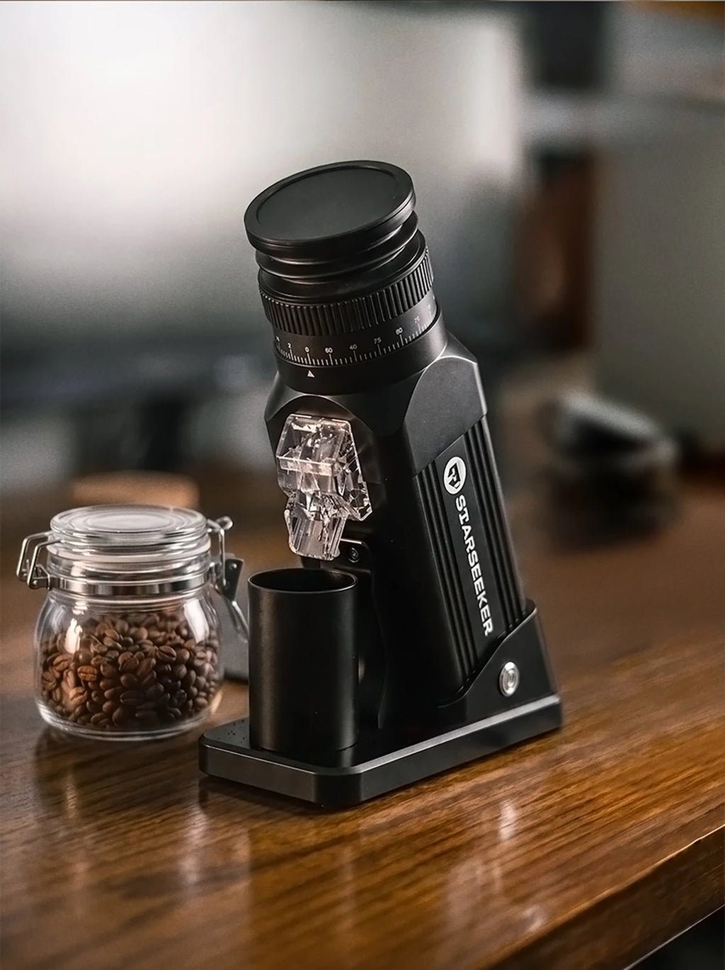 STARSEEKER E64 Electric Coffee Grinder Home 64mm Titanium Plated Flat Burr 1800RPM For Espresso Coffee Bean Stepless Adjustment