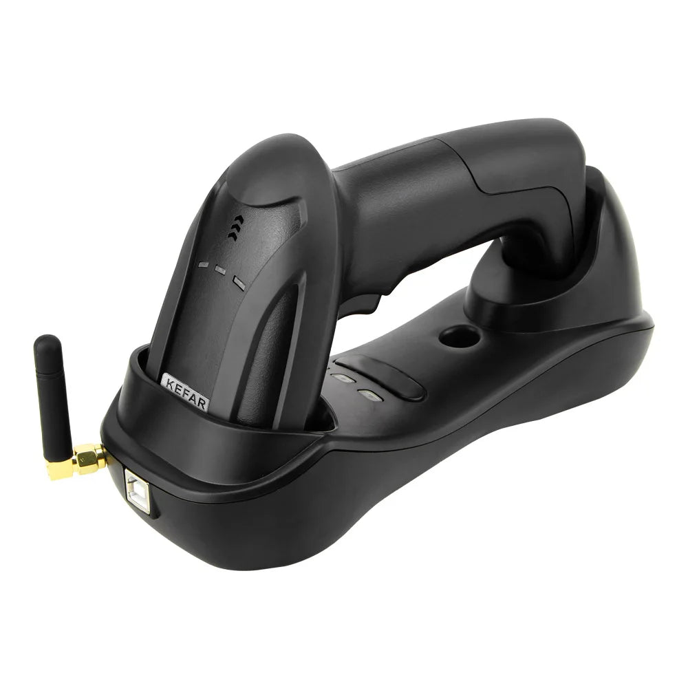 Barcode Scanner with Charger Base Stand 1D 2D QR Codes Reader BT Wireless Barcode Reader Supermarket Mobile Payment PDF417 H8