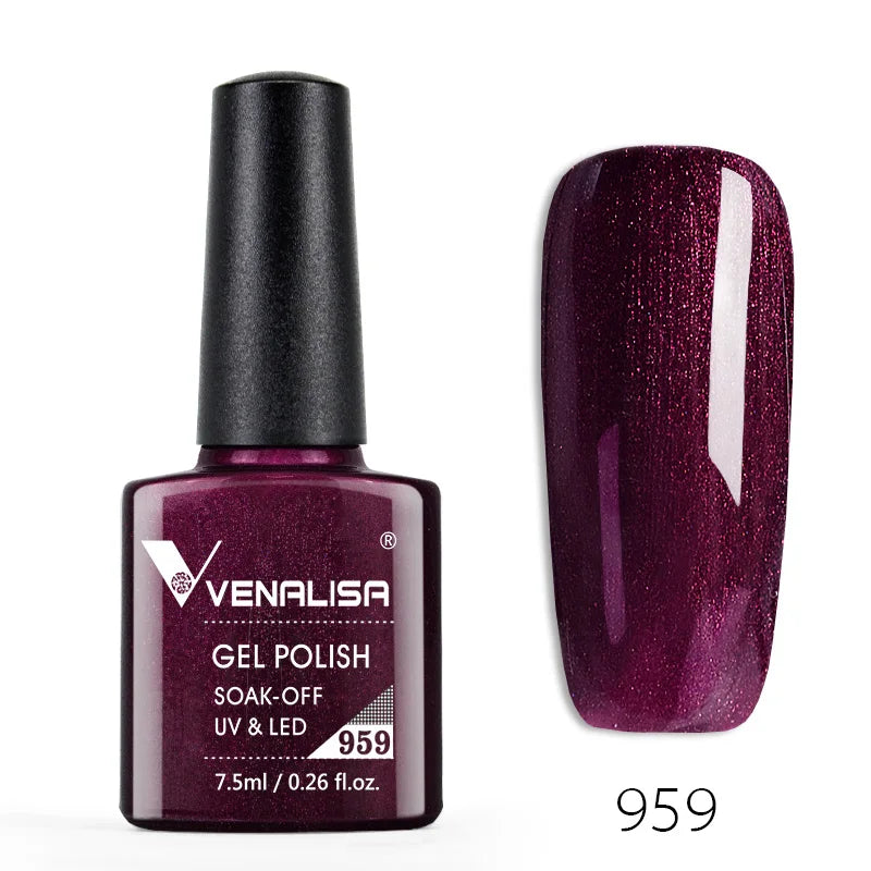 Venalisa Nail Gel Polish Semi Permanent Salon Quality TPO Free Glitter 7.5ml Soak off UV LED Nail Gel Varnish