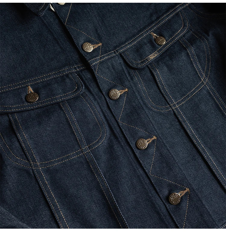 NON STOCK FLYERS Primary Color Left Oblique Anti-shrink Denim 101J Short Denim Jacket Retro Knight Jacket
