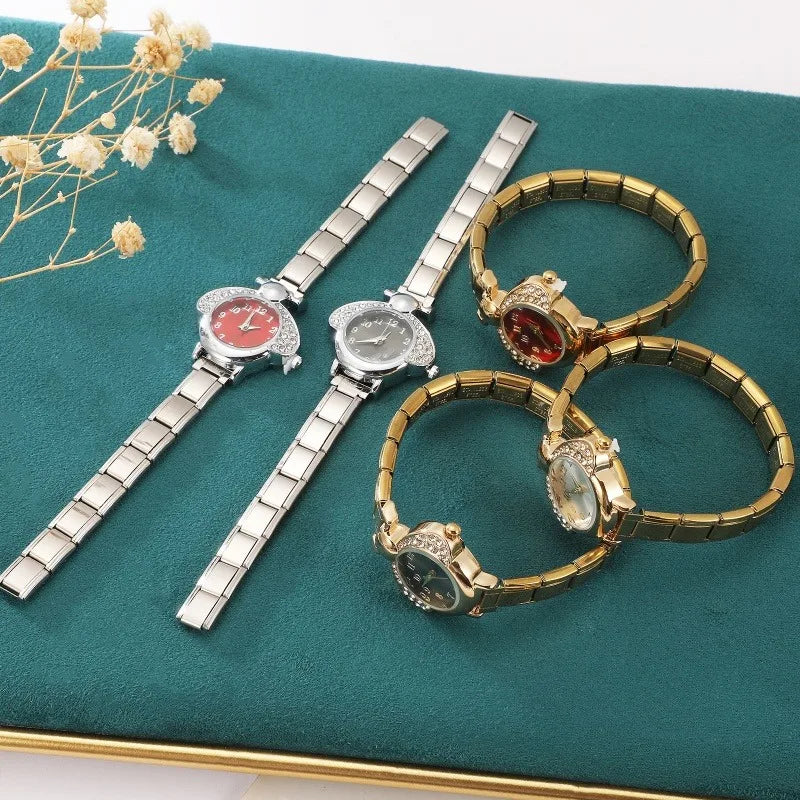 Irregular alloy case Arabic numeral classic dial Stars-shaped diamond-encrusted fashion Stainless Steel Bracelet ladies watch