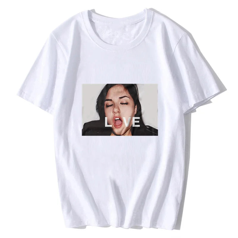 Mens Short Sleeve Grey T-Shirt Sasha Love Top  Hot Sale New Fashion Brand O-Neck Oversize Style Funny T Shirt