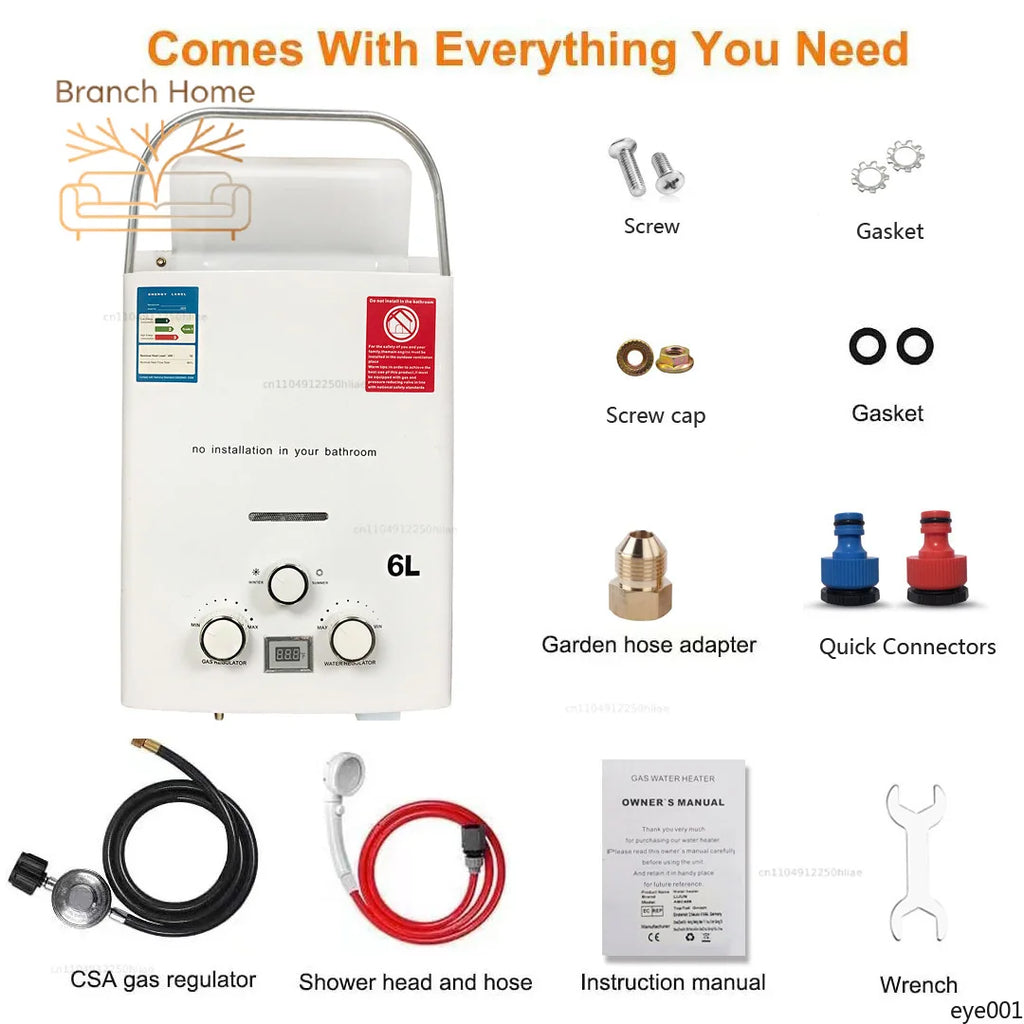 New Portable Gas Water Heater for RV Outdoor Camping Handheld Instant Hot Water Device