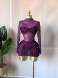 GLCMYAYA Street Women V-neck Long Sleeve Bodycon Midi Mini Dress 2025 Fall Vacation Sexy Evening Party Dresses Vestidos