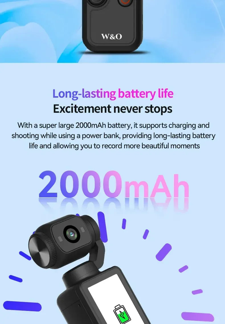 4K Ultra HD Waterproof Action Camera 270° Rotatable Wifi Cam Handheld with Waterproof Case Vlog Bicycle Portable Sport Camcorder