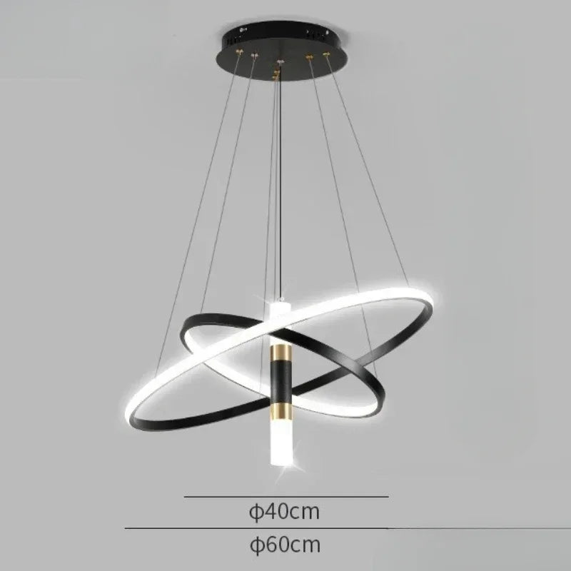Modern Led Lights Dining Room Decor Chandeliers Simple Ring Living Bedroom Lights Home Indoor Lighting Decorative Pendant Lamps