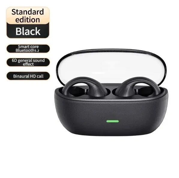 New Earclip Wireless Bluetooth Headset OWS Touch Light Mini High Quality Earplugs Anti Sweat HD Sound Stereo Universal Headset
