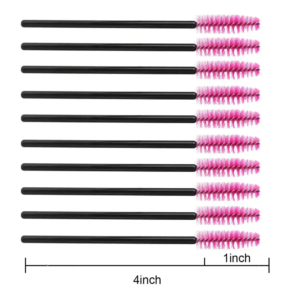 100Pcs Disposable Micro Eyelash Extension Makeup Kit Eyelash Brush Mascara Wands Applicator Spoolers Eyebrow Comb Brushes Lashes
