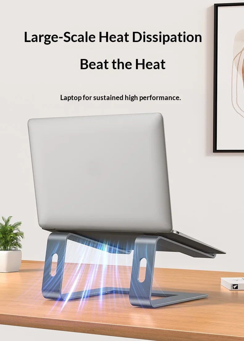 Ergonomic Aluminum Laptop Stand with Cooling & Non-Slip Design, Adjustable Portable Notebook Riser for 10-17 Inch MacBook Dell
