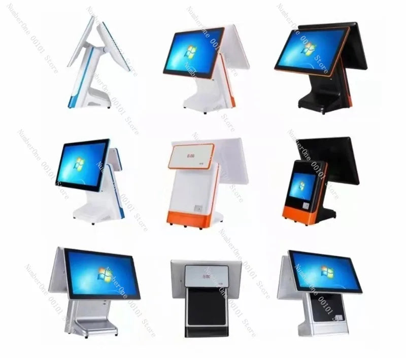 Retail Store 15 Inch POS Cash Register Single Dual Screen Wall Mounted Touchscreen All In One Ordering Machine Restaurant