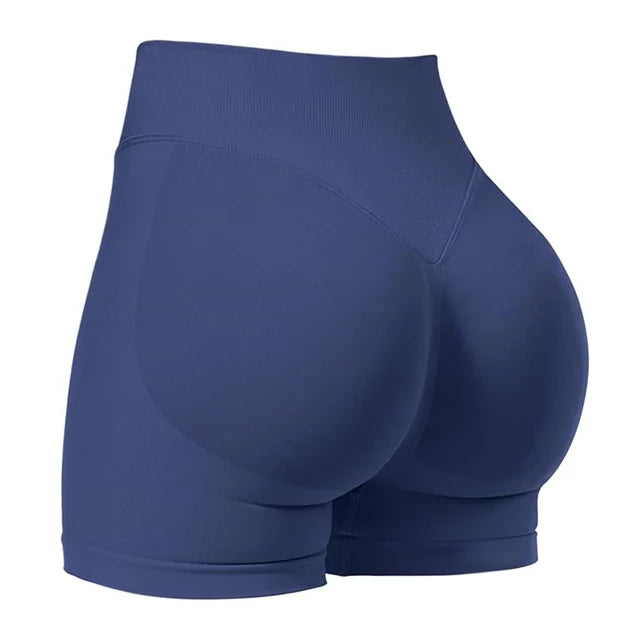 Women Seamless Yoga Leggings Summer Fitness High Waist Gym Shorts Scrunch Shorts Booty High Stretch Running Bike Pants