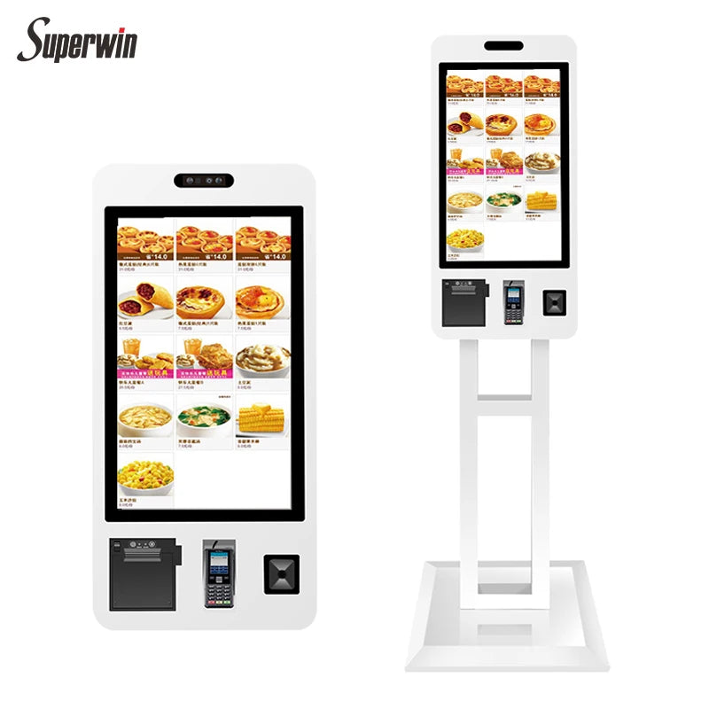 POS System Self-Service Payment Kiosk Wall Mount Hanging Food Ordering Kiosk Floor Stand Kiosk Advertising Equipment For