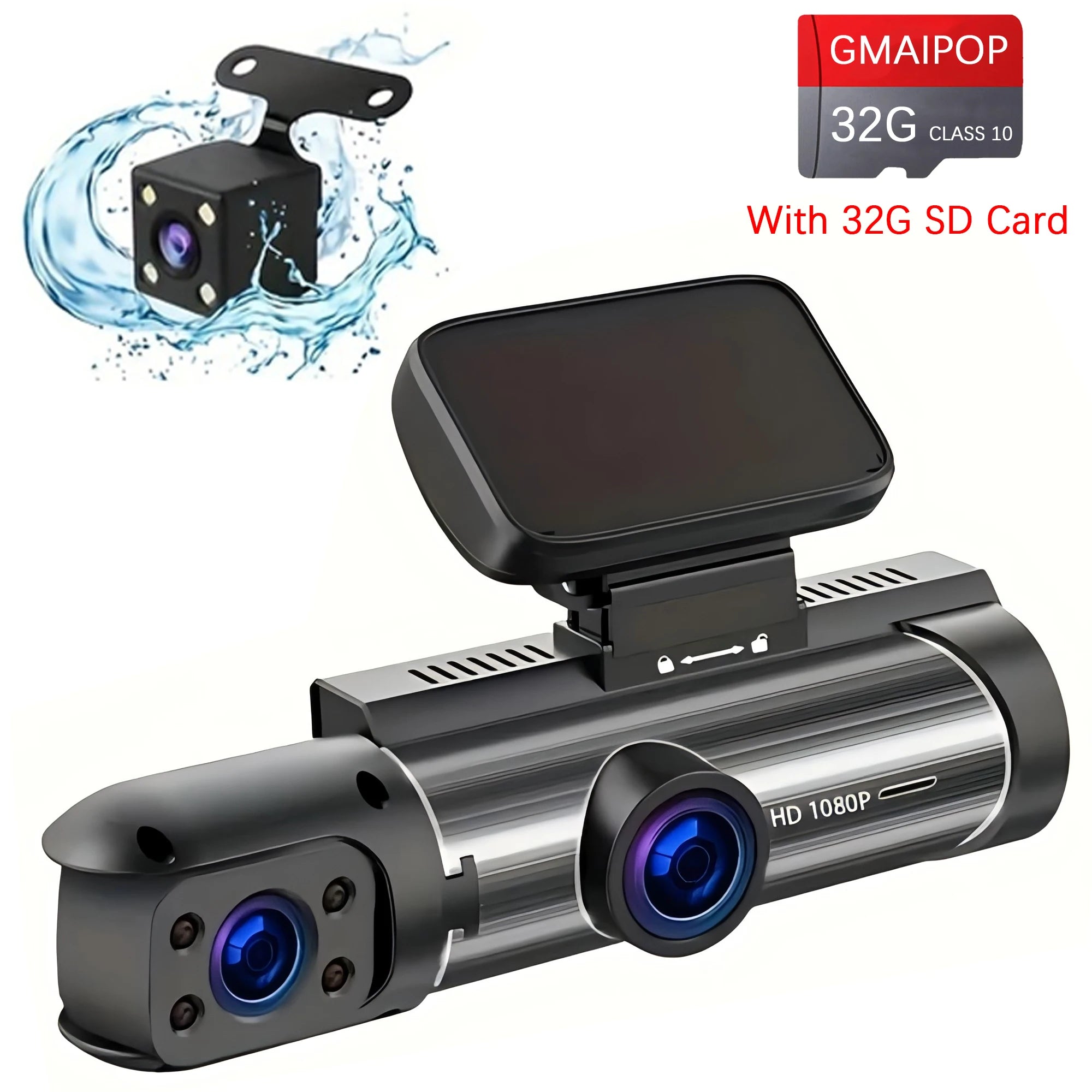 3 Camera Dash Cam For Car Camera 1080P Video Recorder Car DVR Front Rear View Camera Night Vision Black Box Car Accessories