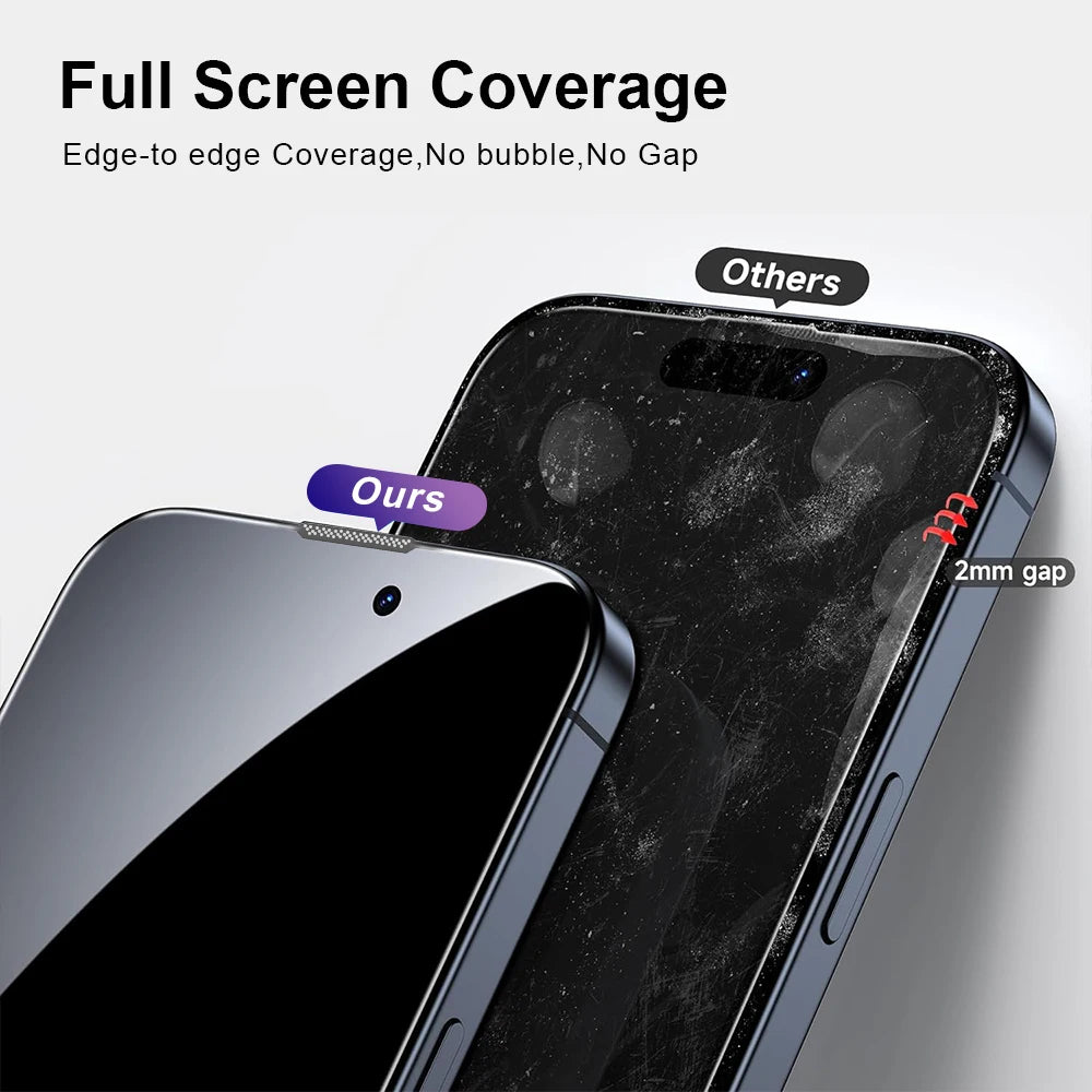 Original Luxury Full Cover Glass Screen Protector For iPhone 17 Air 16 E 15 Pro Max 14 Plus 13 12 11 16e 17Pro Phone Accessories