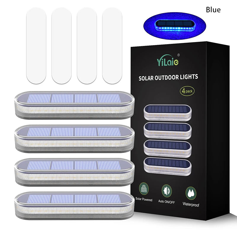 LED Solar Deck Lights Stair Light Outdoor IP68 Waterproof Solar Light With Lens Anti-theft Design Decor Lighting For Garden Deck