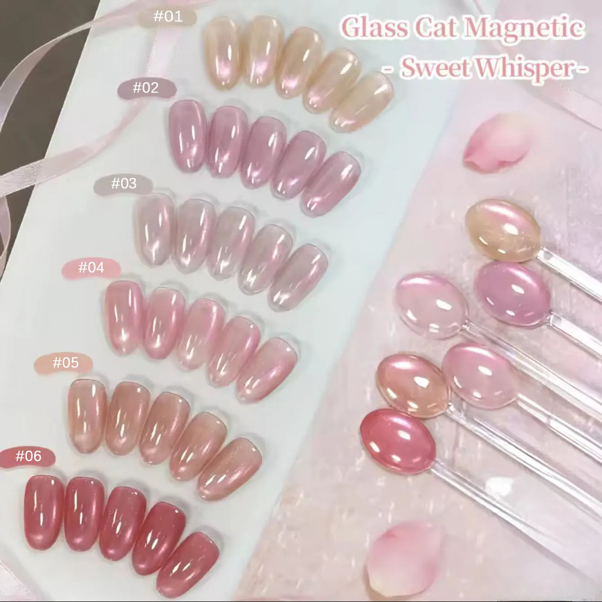 MIANEL 2026 10ML Lover Cat Eye Nail Gel Nude Pink with Sparkling Golden Light Glass Bead for Flattering Cat Eye Manicure