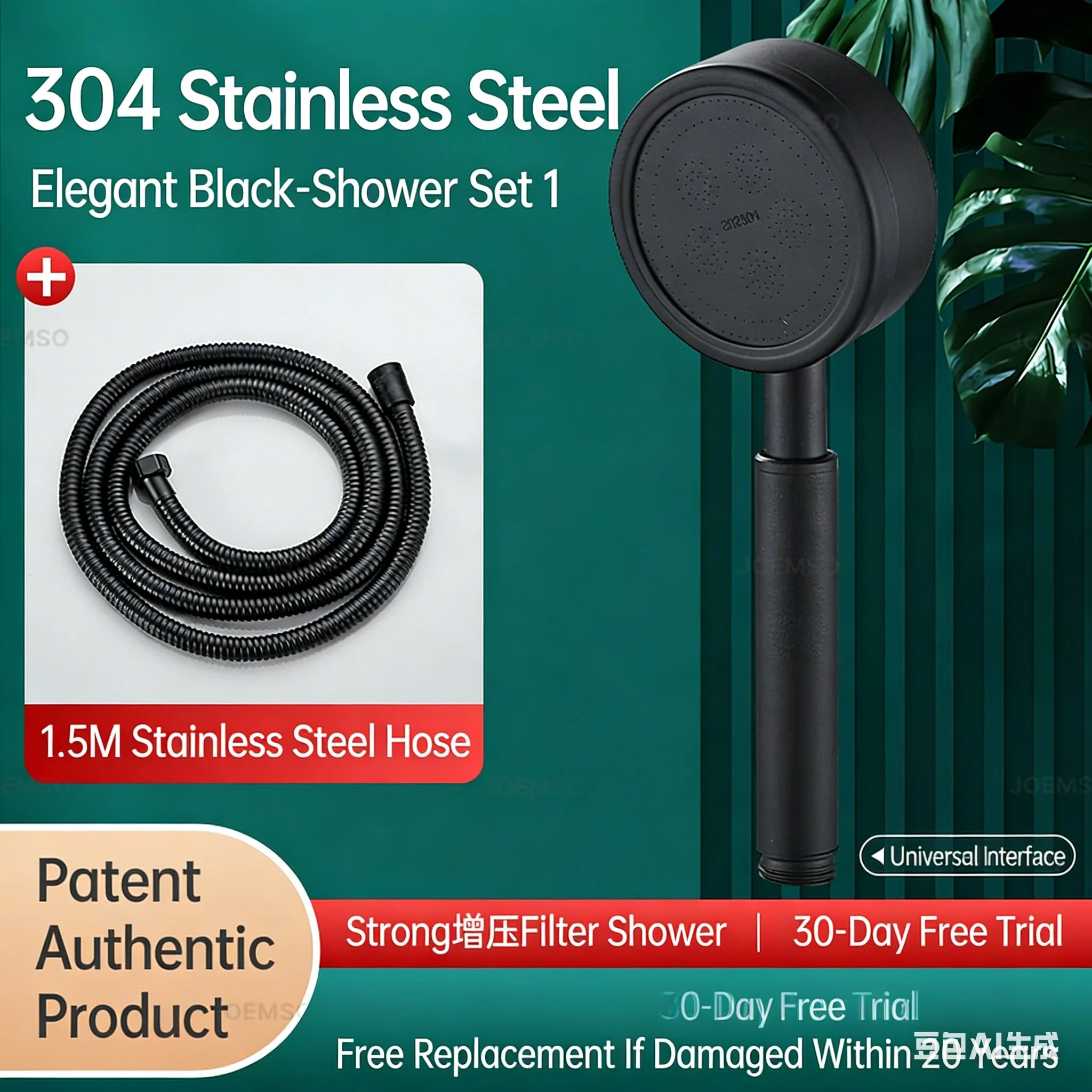 304 stainless steel shower head, handheld shower head for bathroom bathing, bathroom shower head