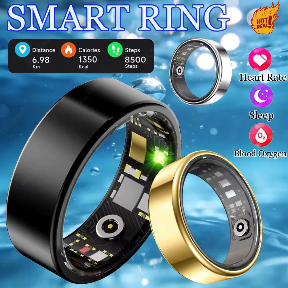 New Smart Ring R09 Health Monitor Multi Sport Mode Skin Temperature Measurement 5ATM Waterproof Smart Ring With Charging Case