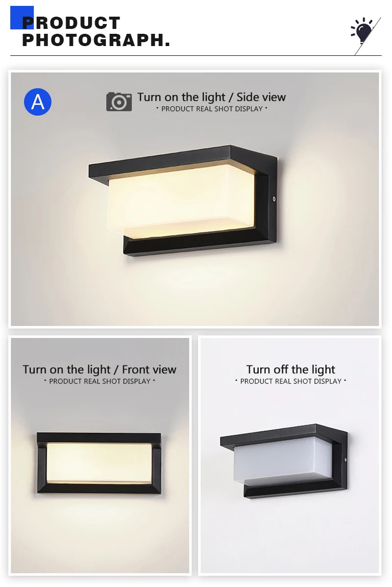 LED Outdoor Waterproof Wall Light 15W Radar Sensing Indoor Bedroom Living Room Outdoor Porch Wall Light Garden Decorative Light