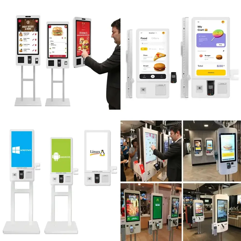 2026 Hot Sale  Touch Screen Cashless POS Kiosk for Restaurant Fast Food Self Service Order Payment Terminal 24 27 32 Inch