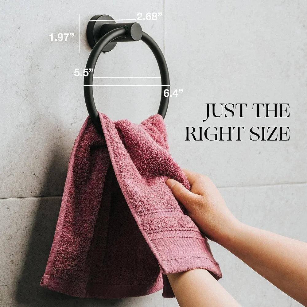 Towel Ring,Modern Hand Towel Holder for Wall,SUS304 Stainless Steel Bathroom Towel Rack, Round Bathroom Towel Hanger ,Towel Rack