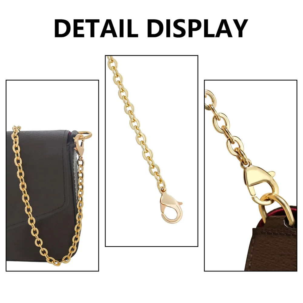 HOLIN 40cm-120cm Gold Bag Chain Strap for Handbag Replacement Gold Purse Chain Accessories Shoulder Straps Crossbody