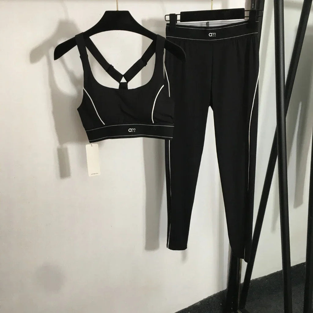 2026 Summer New Yoga Sports Suit Sling Vest Elastic Small Foot Leggings