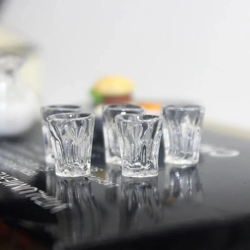 4pcs 1/12 DOLLHOUSE Dollhouse Accessories Miniature Cup Models Toy Simulation Transparent Water Cups