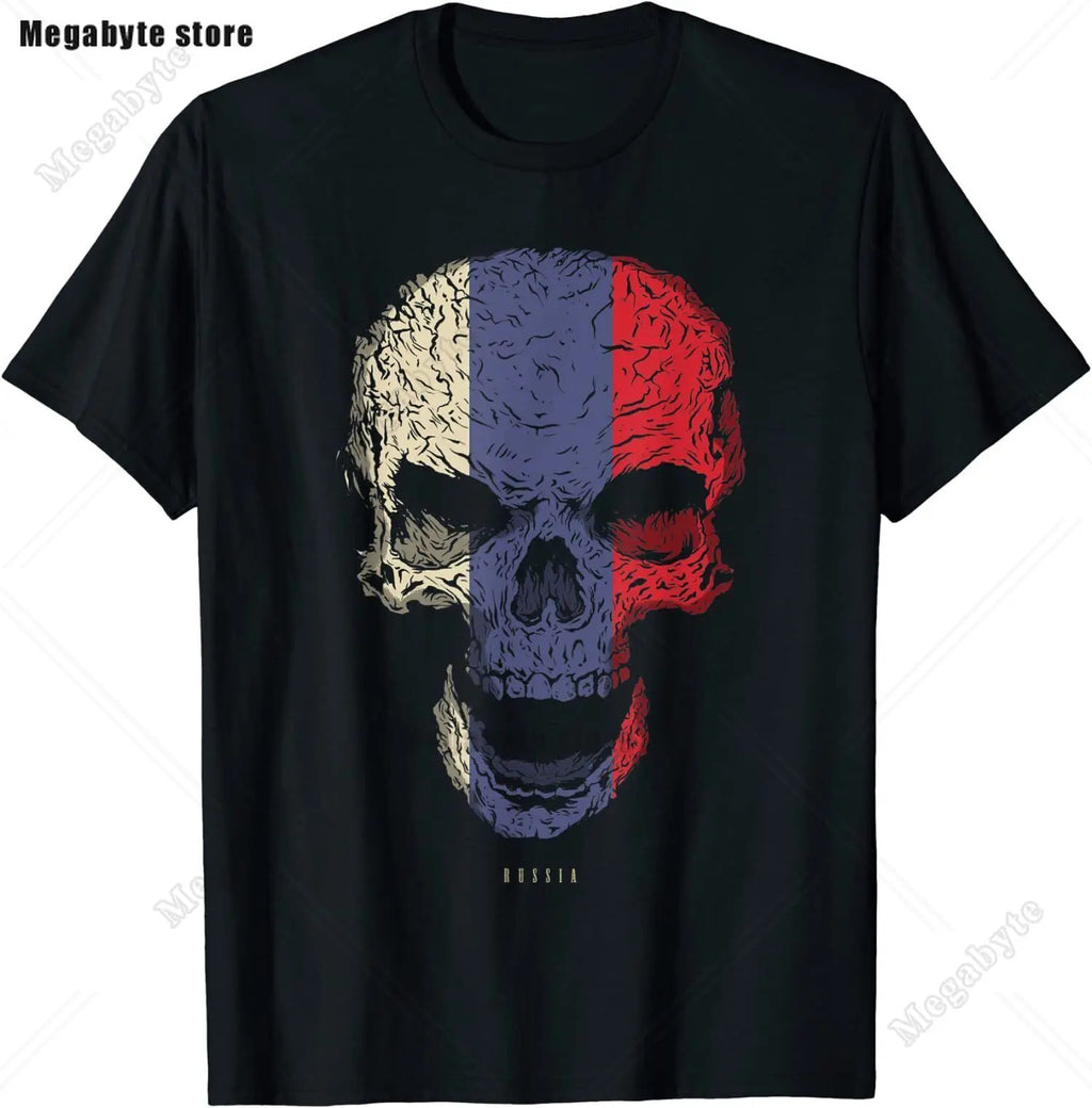 Russia Flag T-Shirt Cool Russian Premium Great Gift T-Shirt Classic Graphic High Quality Round Neck Short Sleeved Tops Tees