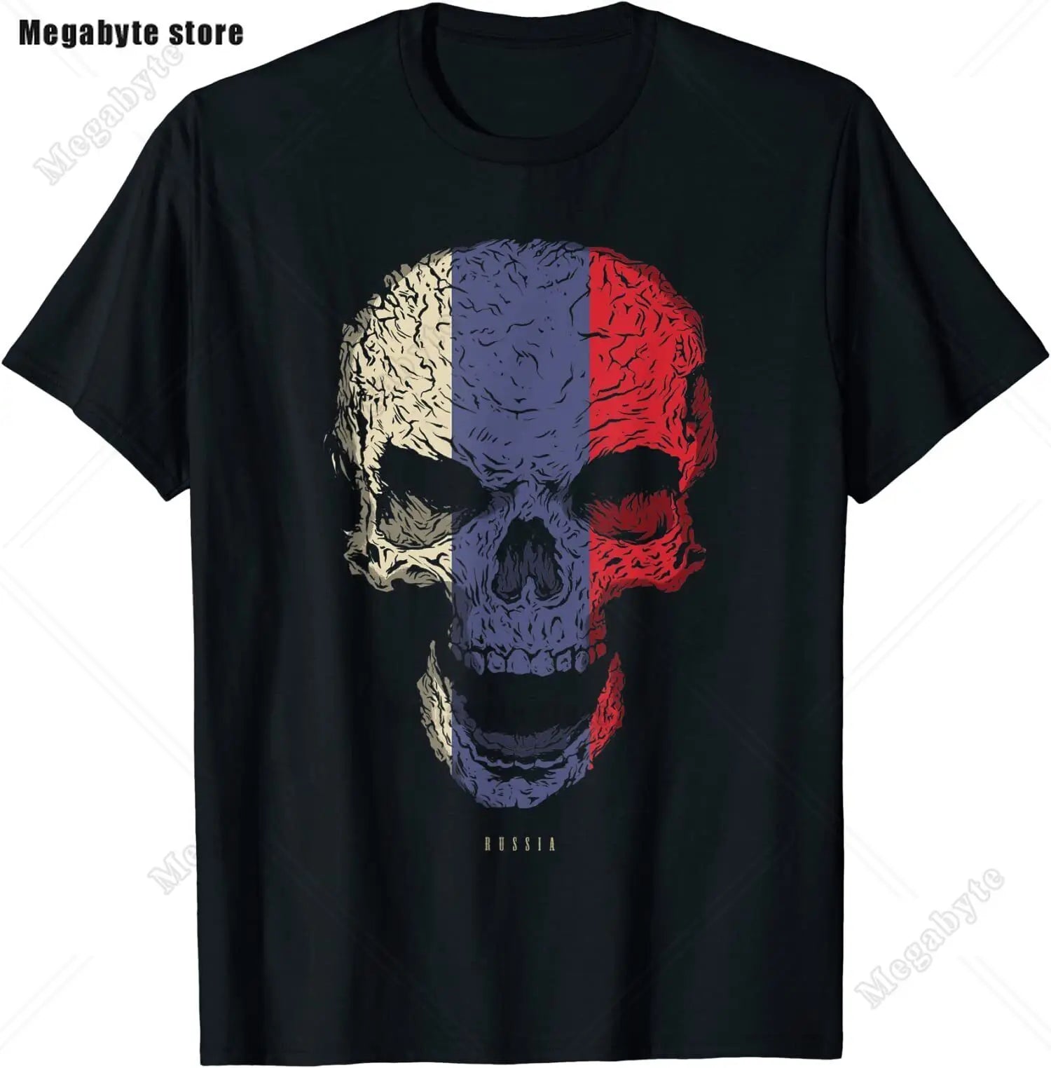 Russia Flag T-Shirt Cool Russian Premium Great Gift T-Shirt Classic Graphic High Quality Round Neck Short Sleeved Tops Tees