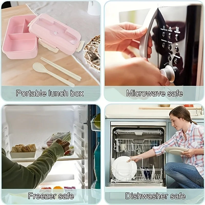 1pc Insulated Lunch Box, Bento Box for Students, Portable Sealed Compartment Lunch Container for Microwave,Back to School