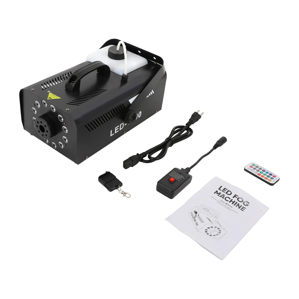 Smoke Machine, Fog Machine, Stage Smoke Machine for Parties, Birthdays, Halloween, 1200W, 12 RGB LED Lights