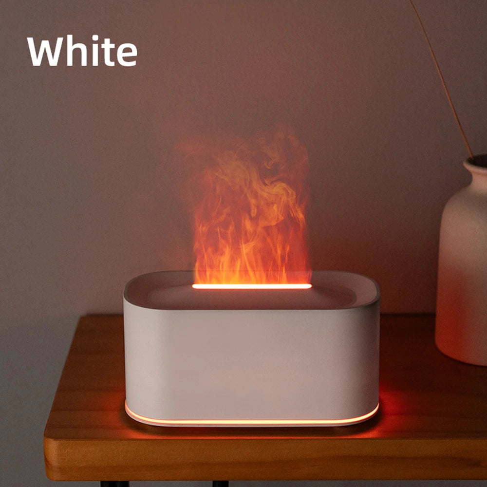 Aromatherapy Diffuser with Flame Effect, Essential Oil Diffuser and Cool Mist Humidifier, Silent Humidifier for Home and Bedroom