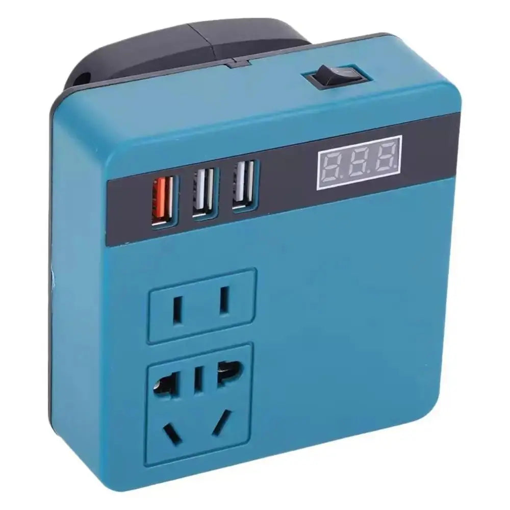 1Pcs 18V 20V To 220V Battery Inverter Multifunctional 120W Smart Transformer Household Dual Plug Outdoor Work Inverter