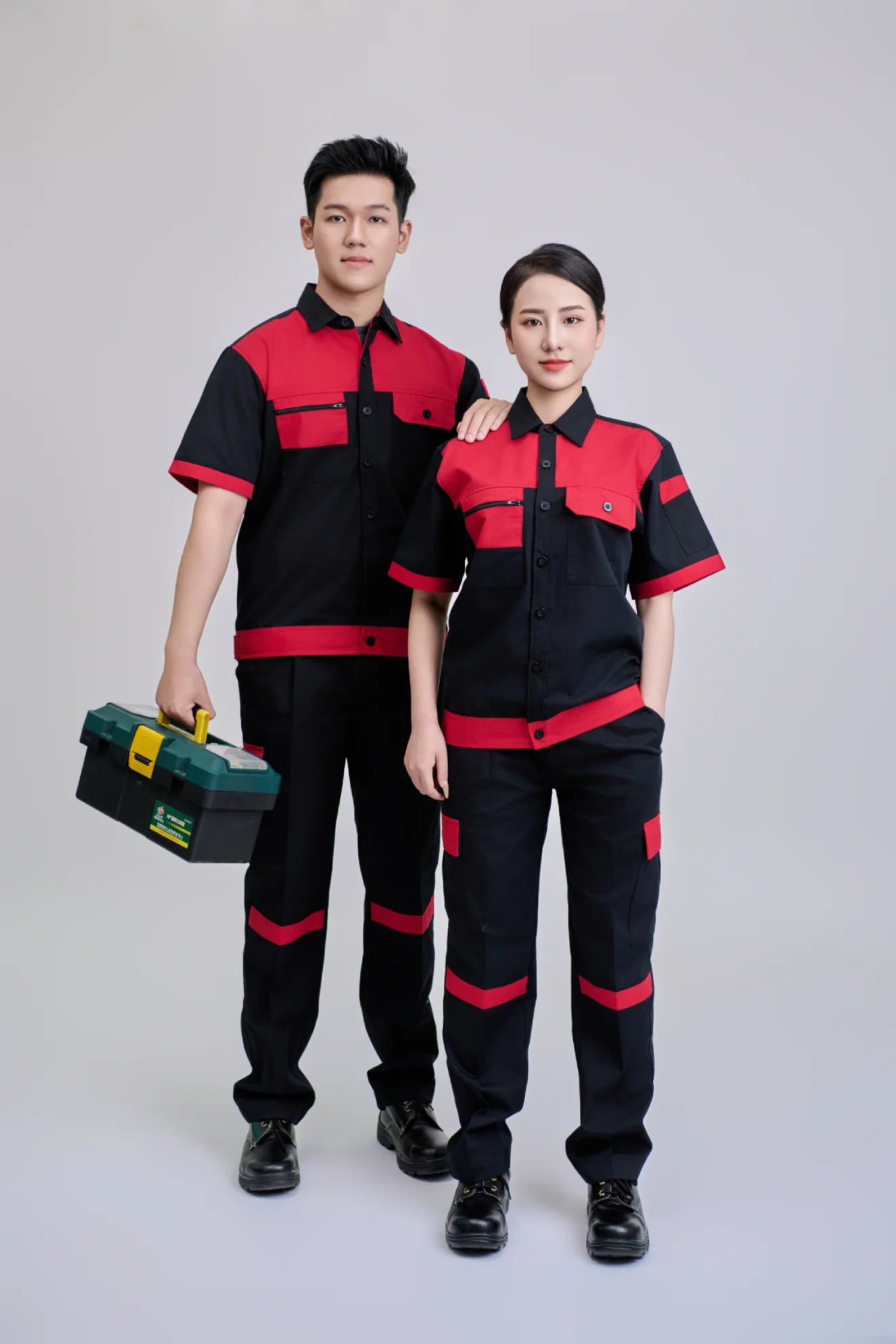 Comfortable New Hi Visibility Safety TC Fabric Top Durable FMF Women's Black Red Short-Sleeve Vietnamese Breathable Workwear