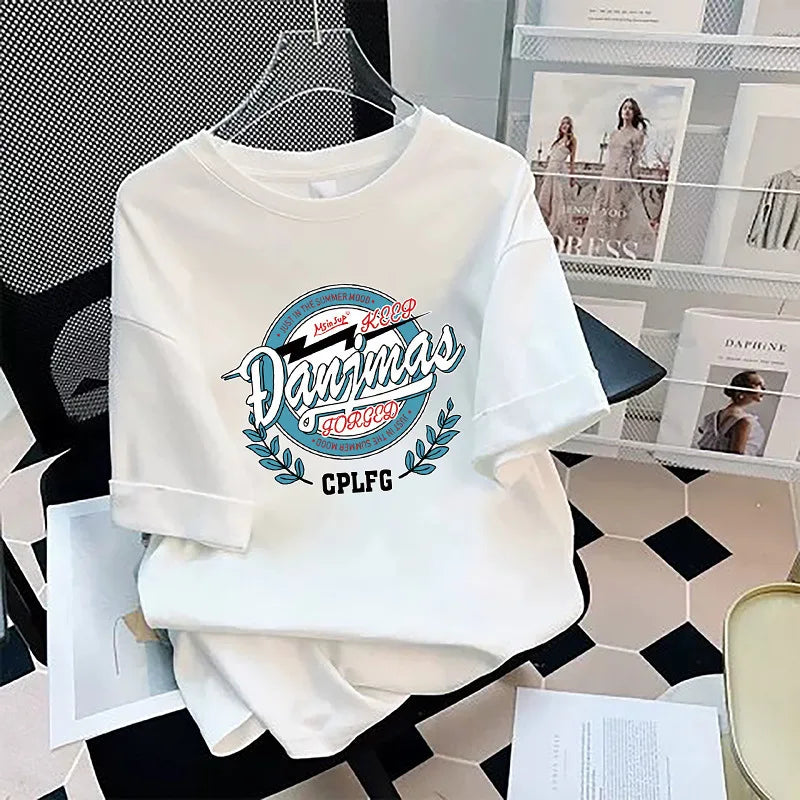 Loose Cotton Short Sleeve T-Shirt plus Size Men's Style Summer Top Comfortable Breathable Bottoming Shirt for plus Size Women