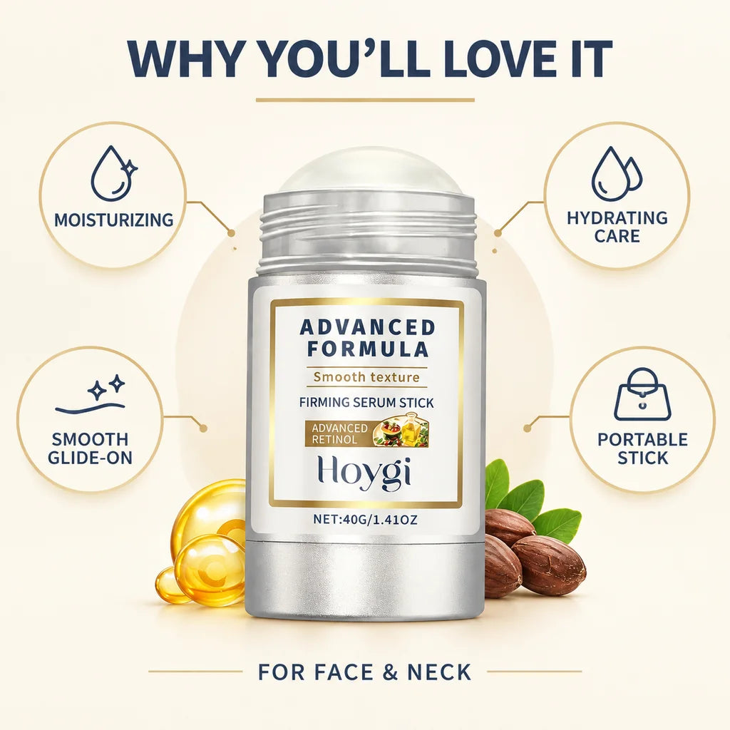 Hoygi Retinol Firming Serum Stick Solid Facial Balm Moisturizing Brighten Skin Tone For Face Neck  Care Balm Cream