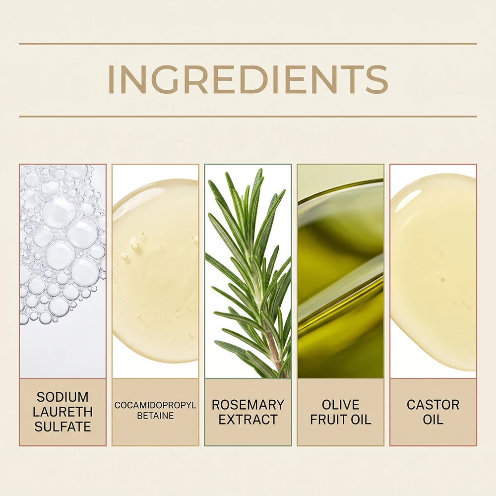 Rosemary Hair & Body Set Shampoo for Oily Scalp Volume Body Wash Softening Scented Daily Care 2pcs